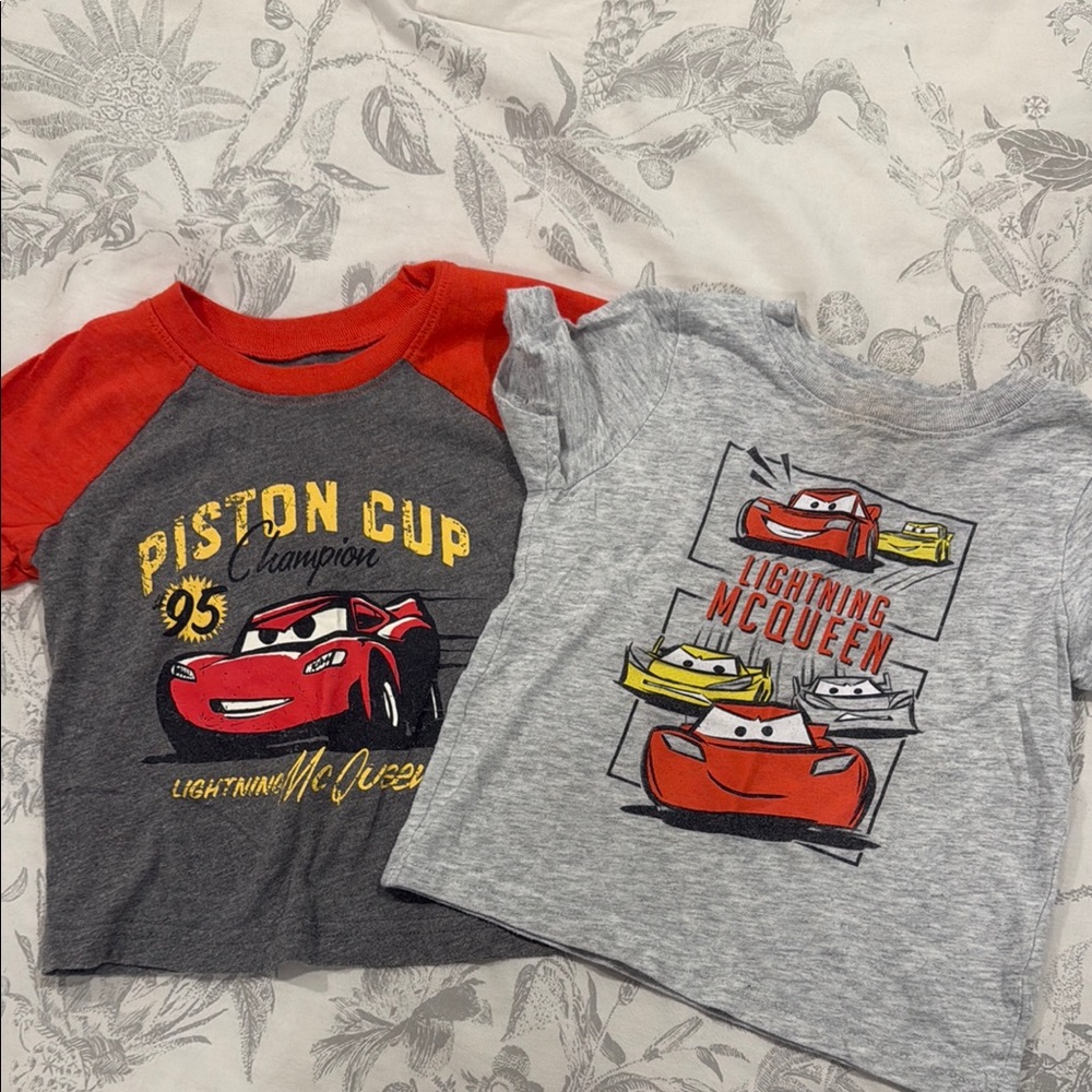 Disney Cars Lightning McQueen Kids T-Shirt Set - Red and Gray